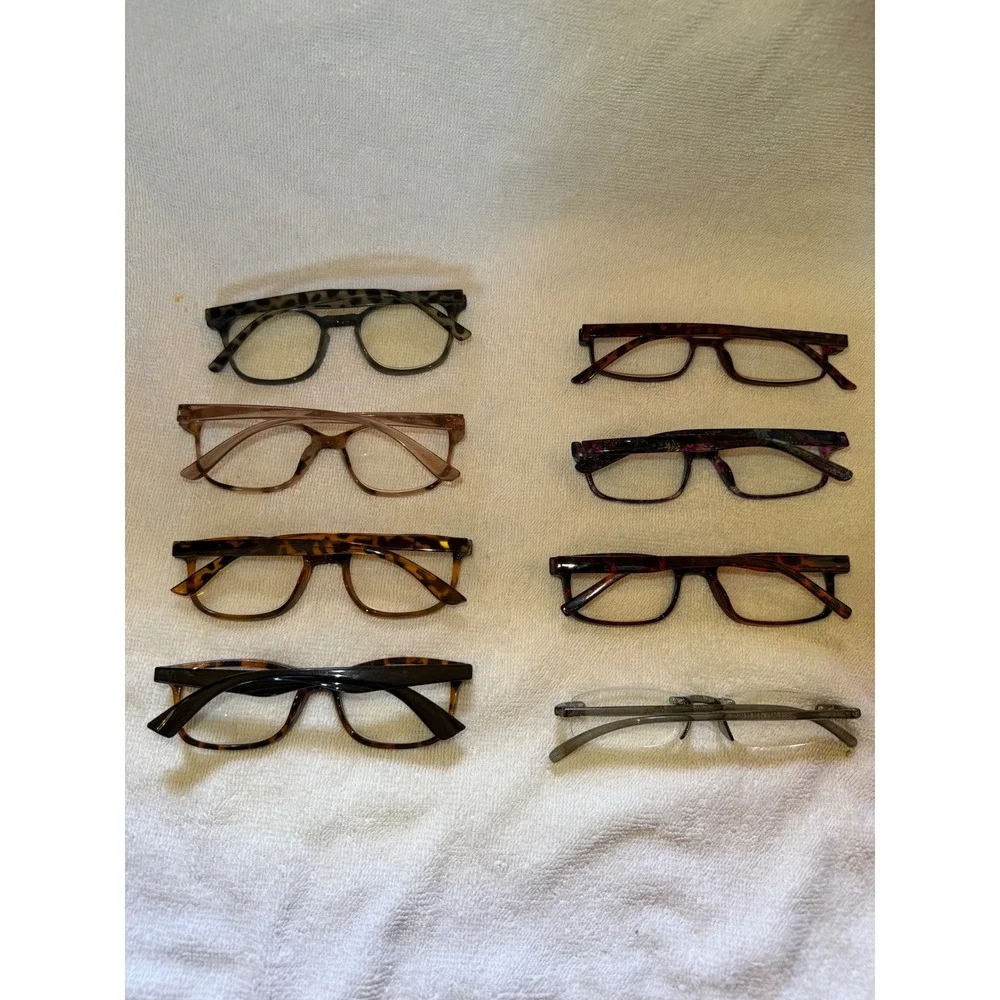 Foster Grant & Other Reading Glasses‎ Women Mixed Lot 8 Pairs Tortoise +2.00